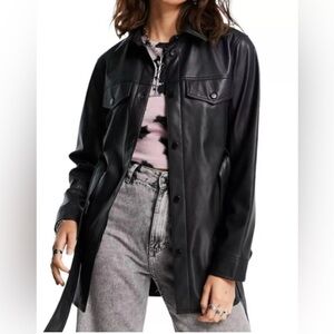 Rebecca Minkoff Faux Leather Black Jacket.